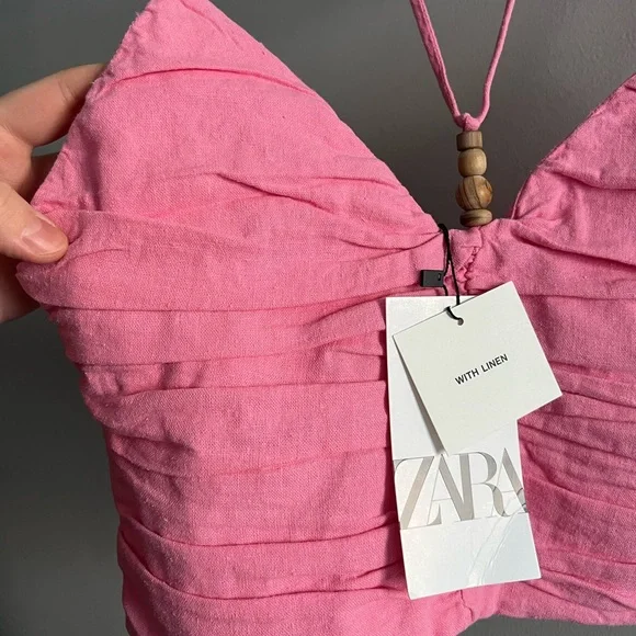 Matching Set ๐ Zara | Pink Linen Top and Skirt - Picture 9 of 14